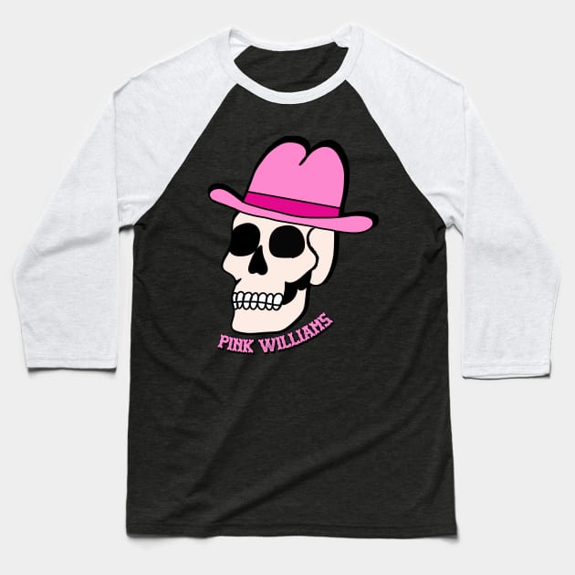 Pink Cowboy Skull Baseball T-Shirt by Pink's Mercantile  